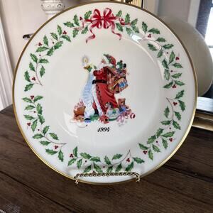 VTG Lenox Annual Holiday Christmas Plate 1994 Santa’s List 4th